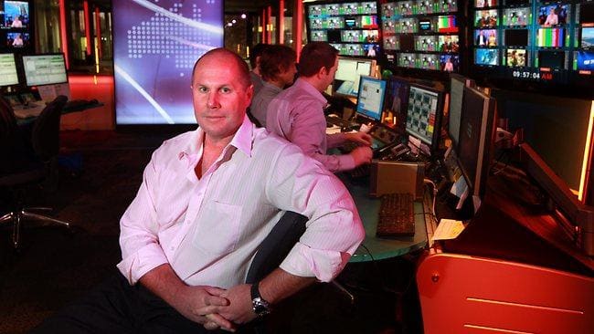   NINE’s current Head of News & Current Affair, Darren Wick (and if you look closely you can see me sitting behind him in this photo)   PHOTO: The Australian 