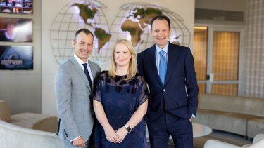 10 CEO Paul Anderson, Content officer Beverley McGarvey & President and CEO of CBS Studios International Armando Nunez PHOTO: 10