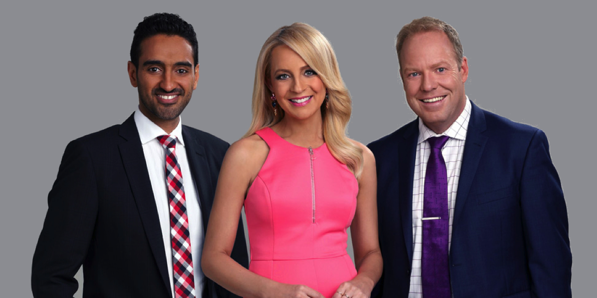   Waleed Aly, Carrie Bickmore & Peter Helier host THE PROJECT   PHOTO: 10 