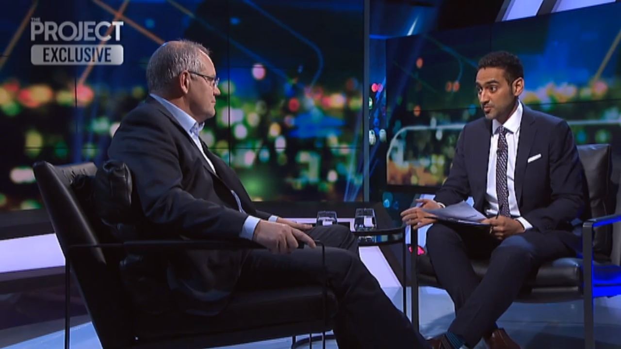 Prime Minister Scott Morrison with Waleed Aly