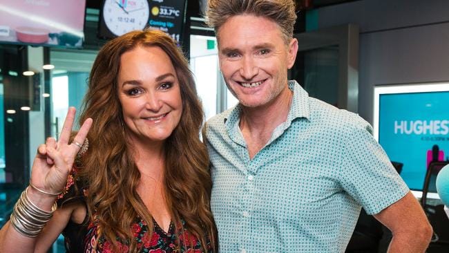   Kate Langbroek  (pictured with  Dave Hughes)  won’t return to radio full time until she returns to Australia  PHOTO: News Corp 