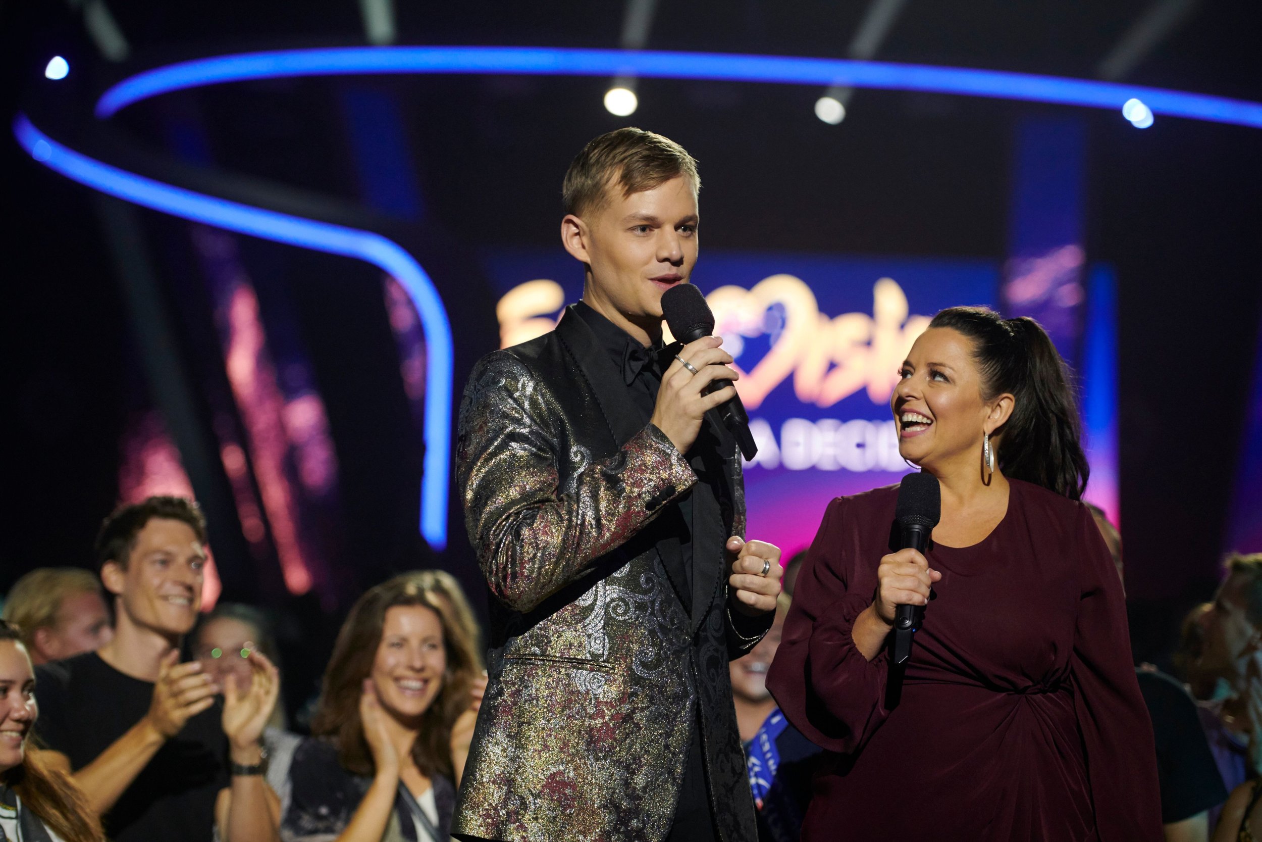   Joel Creasey and Myf Warhurst  image - SBS 