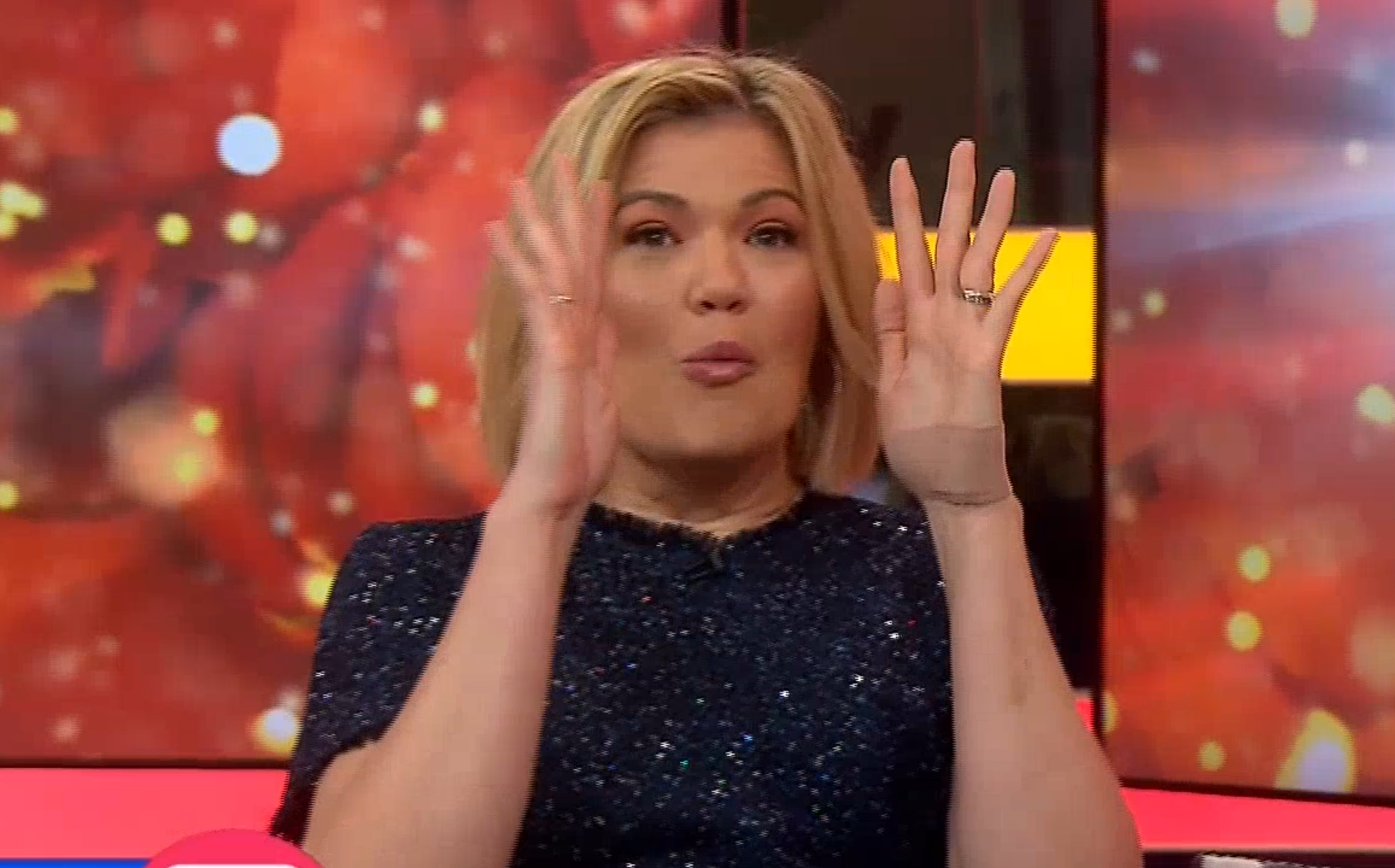  Sarah Harris  was shocked when the F bomb was dropped live on  Studio 10  