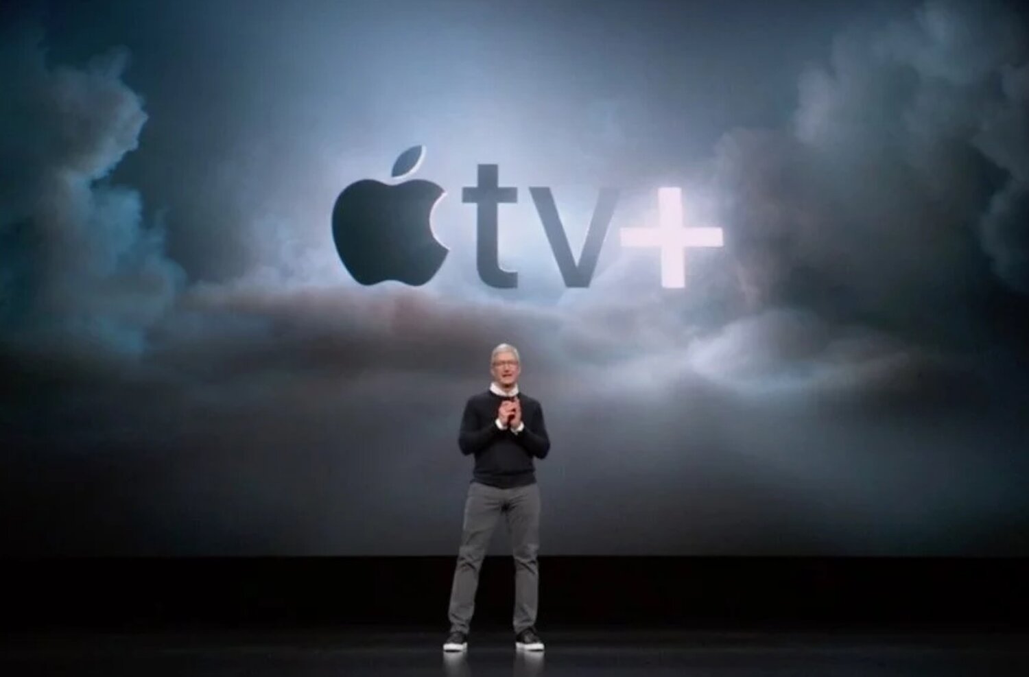   Apple CEO Tim Cook announcing Apple TV+ this morning  image - imore 