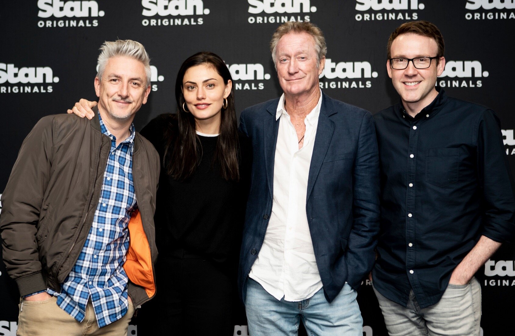   Greg McLean, Phoebe Tonkin, Bryan Brown, Glen Dolman  image - Stan 