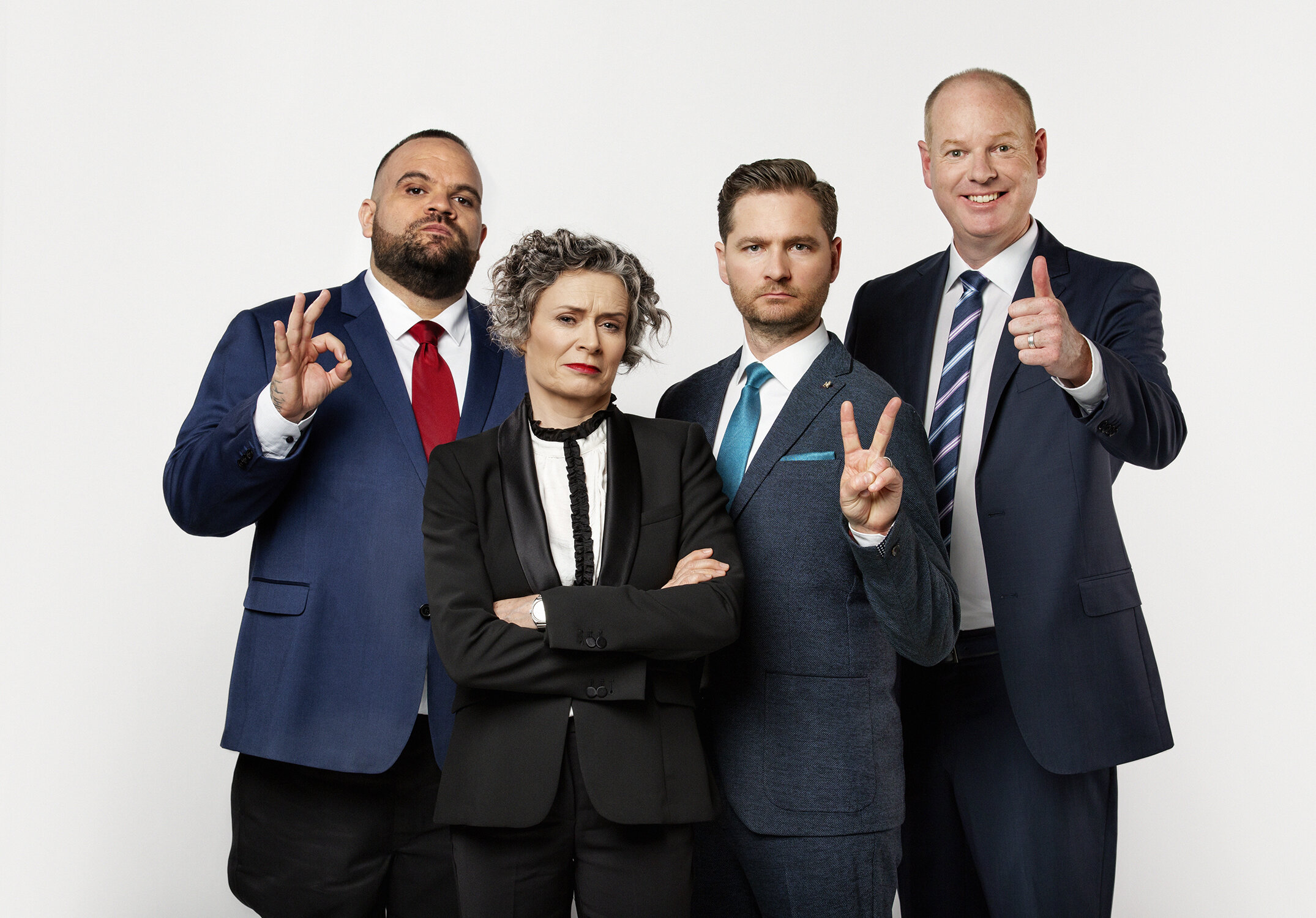  Briggs, Judith Lucy, Charlie Pickering and Tom Gleeson star in THE YEARLY WITH CHARLIE PICKERING Image - ABC 