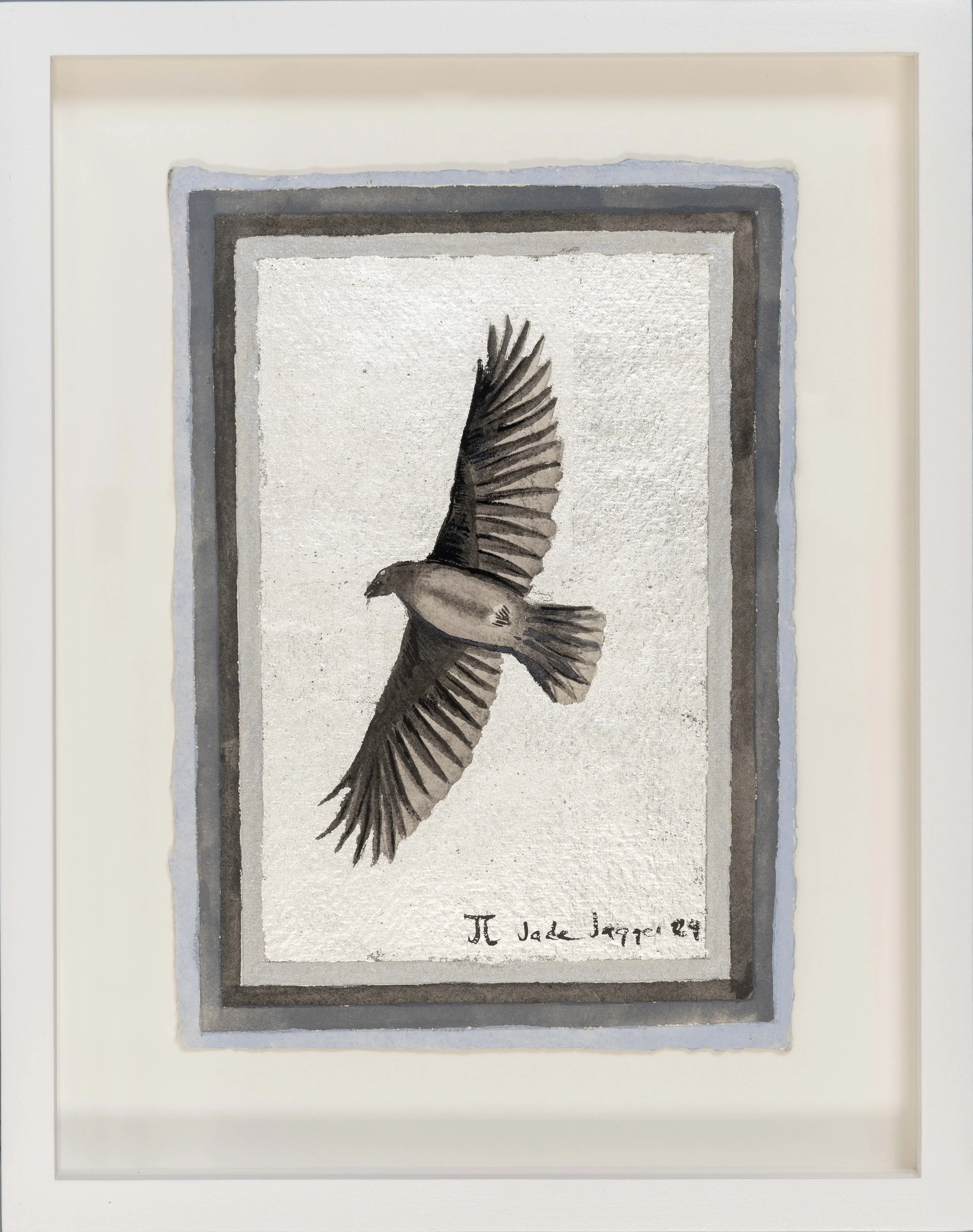 Crow with Silver Leaf