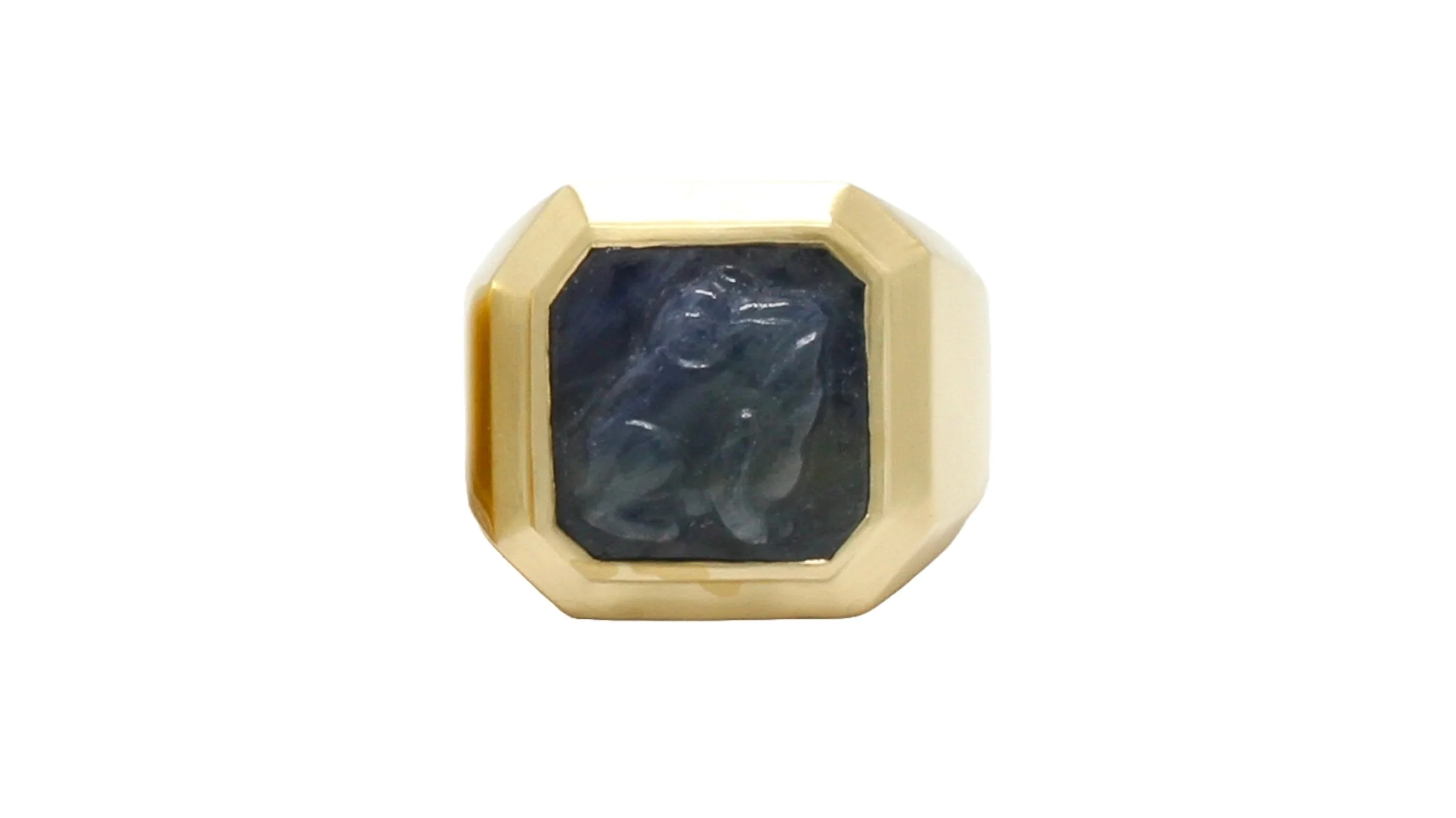 BLACK ONYX FROG RING