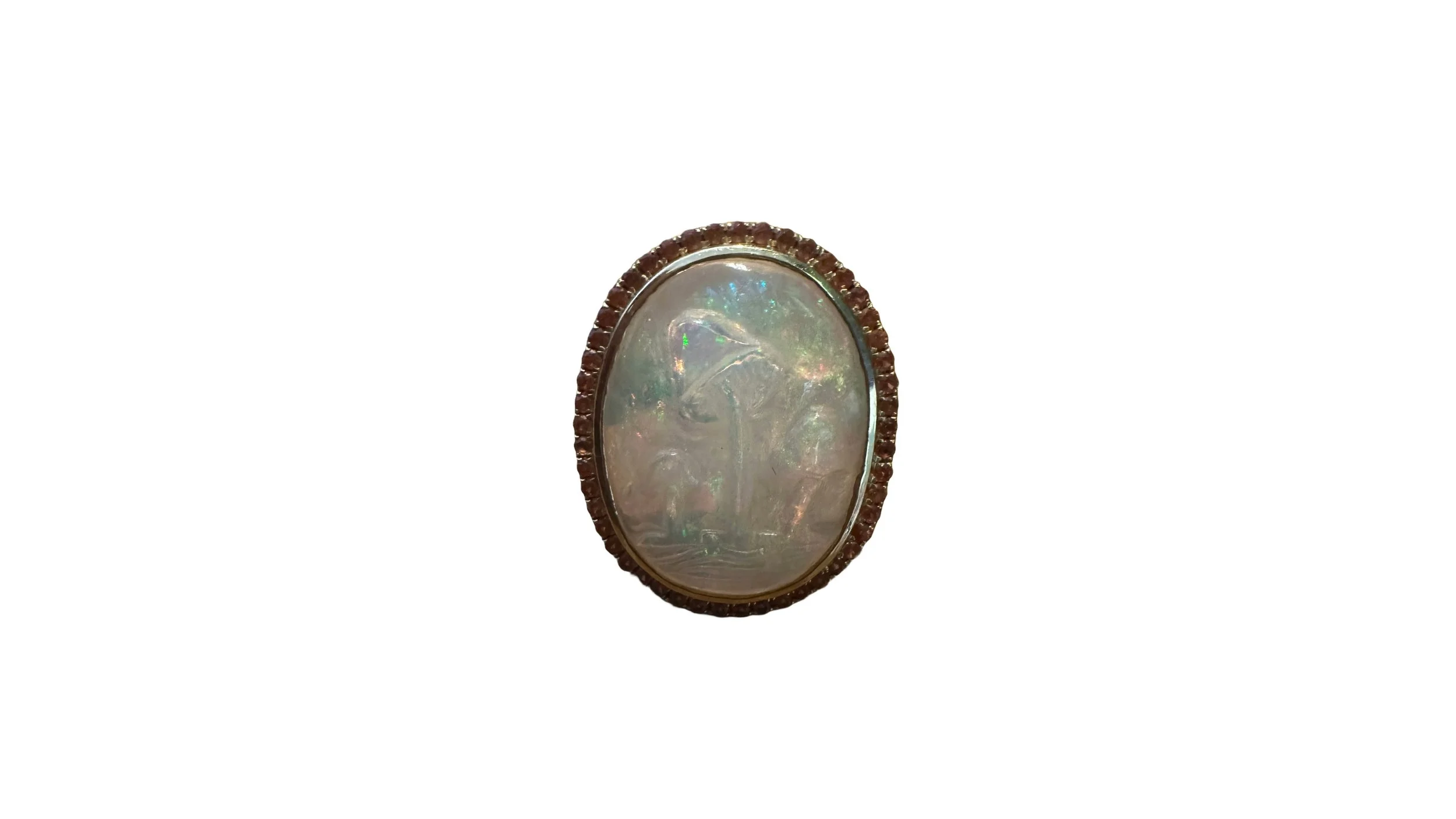 OPAL MUSHROOM RING (PINK SAPPHIRE)