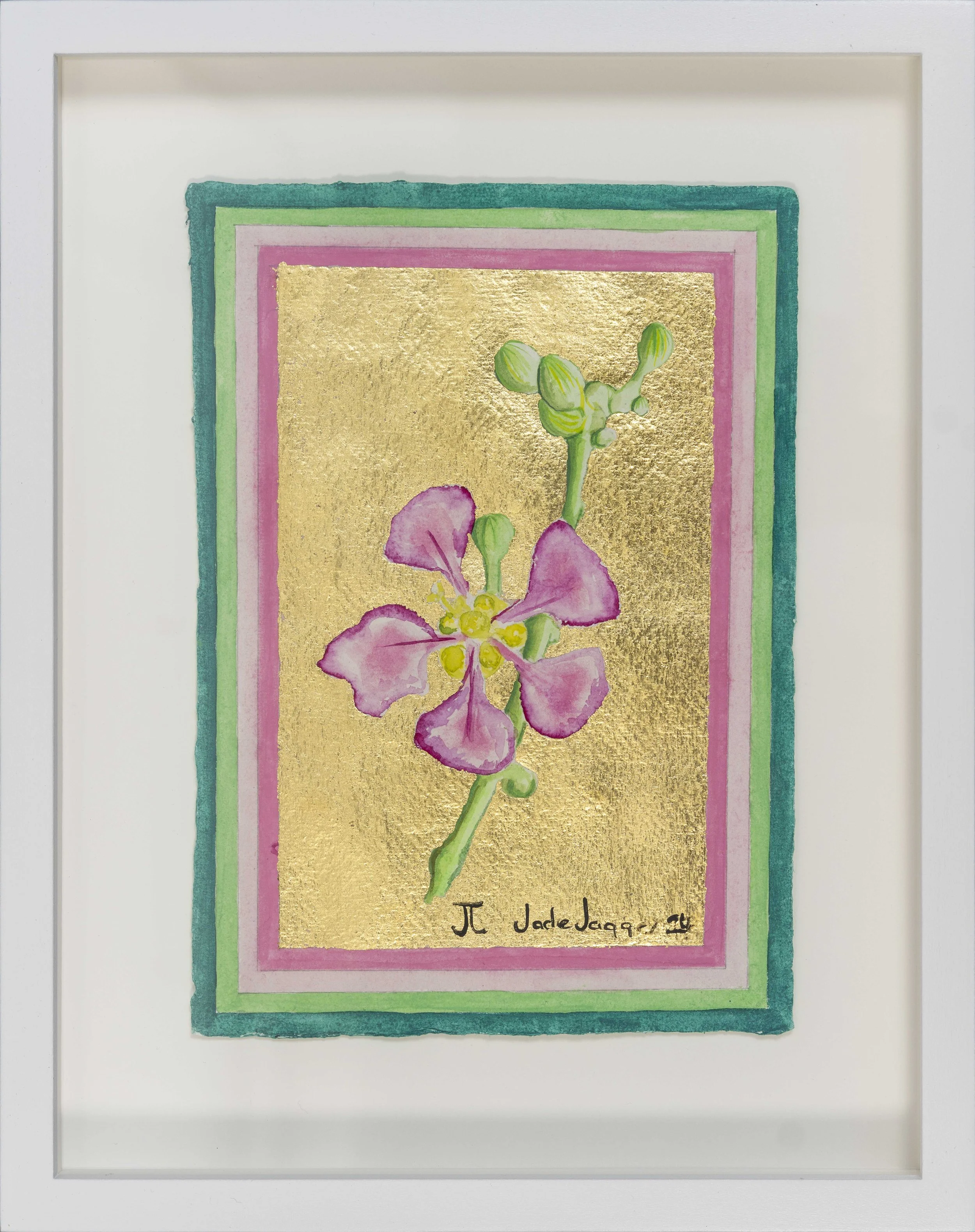 Ayahuasca flower with gold leaf