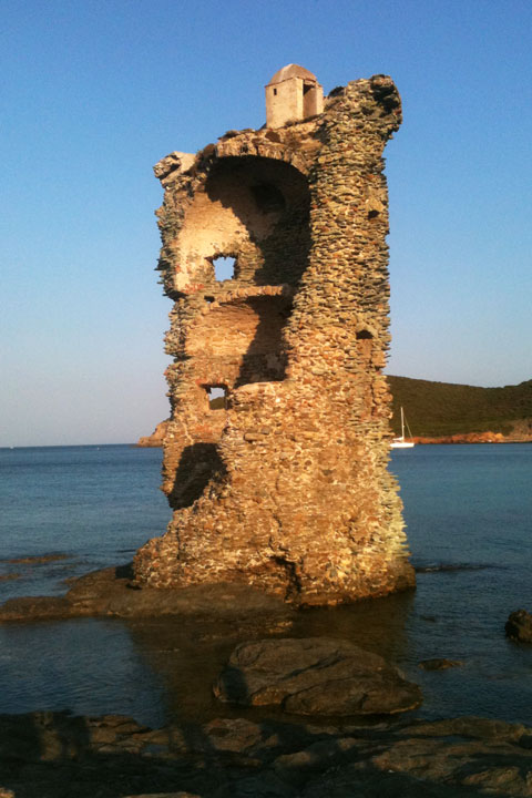 Ruins of a Genovese tower in Maginaccio commune