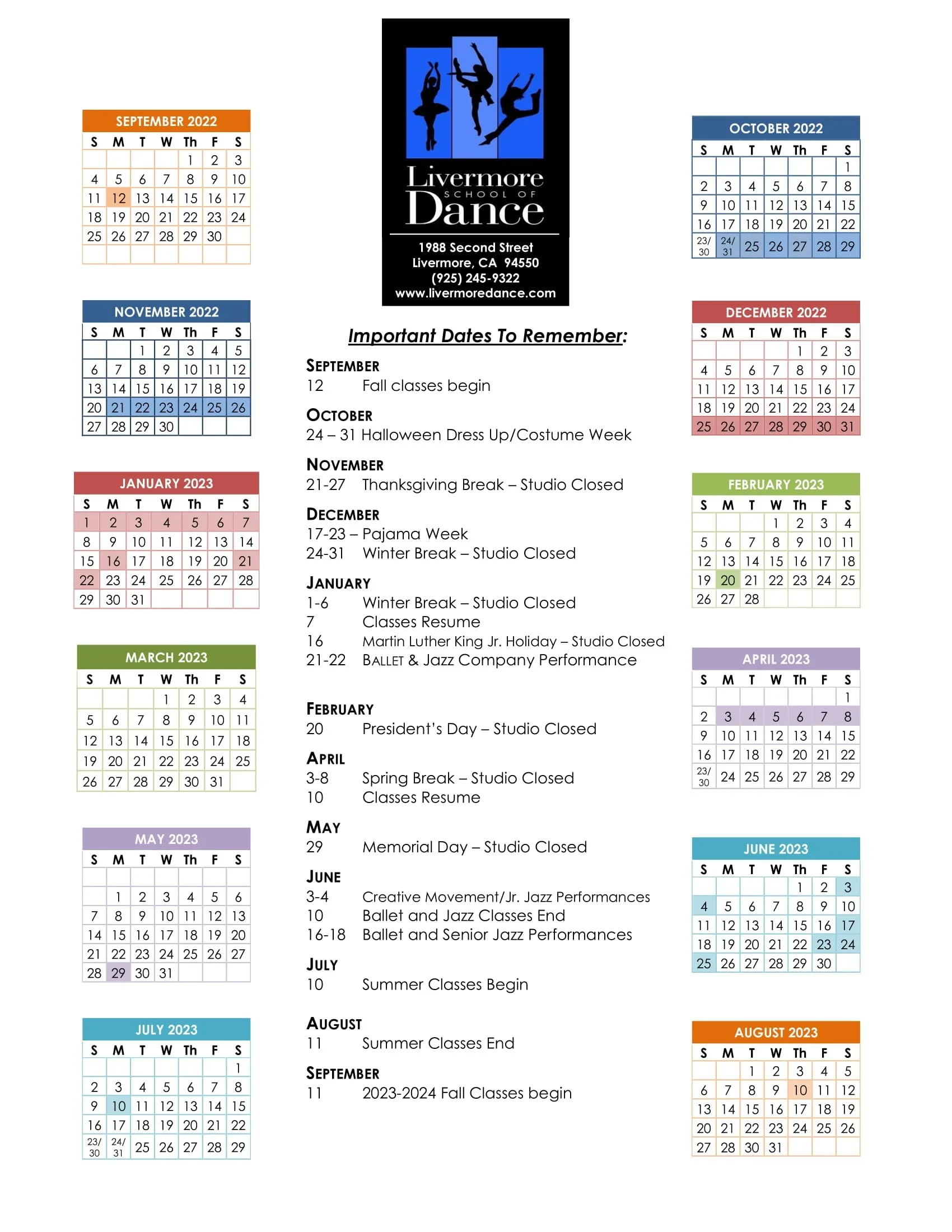 Calendar — Livermore School of Dance