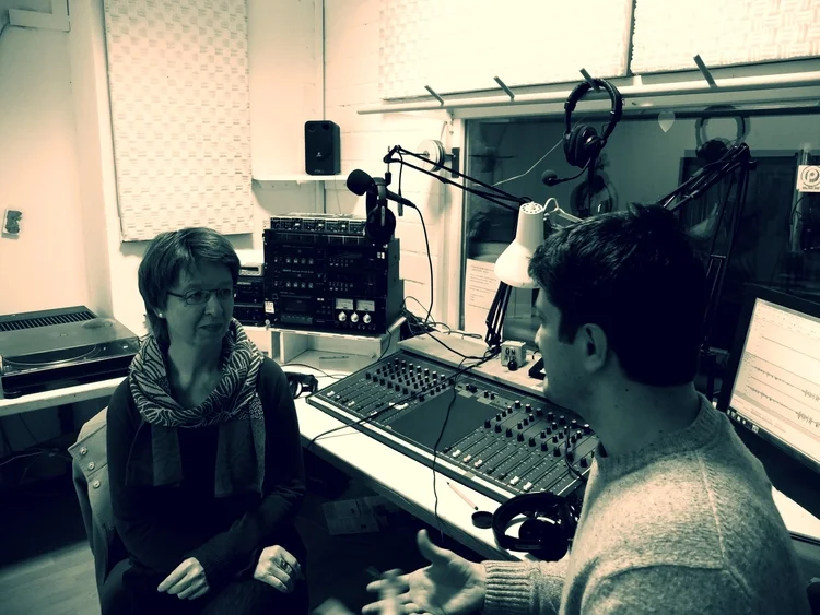 Im Aufnahmestudio mit Cornelia Brink. Freiburg 2013.