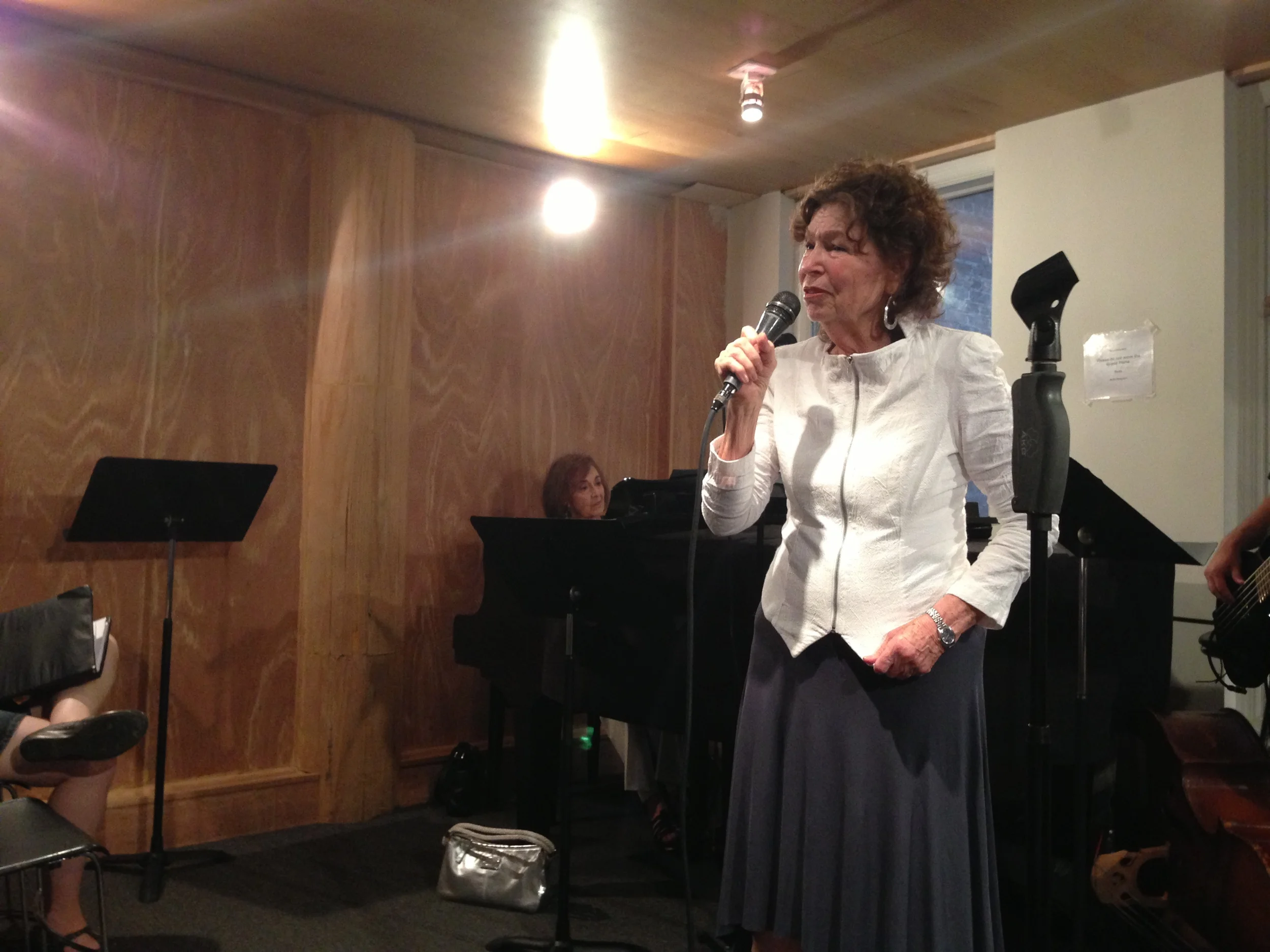 Nancy Ford (at piano) and Gretchen Cryer rehearsing for BINDERS FULL OF WOMEN'S SONGS