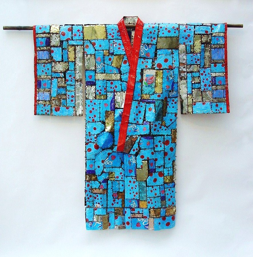 Sky Blue Kimono 138cm H x 123cm W x 8cm D