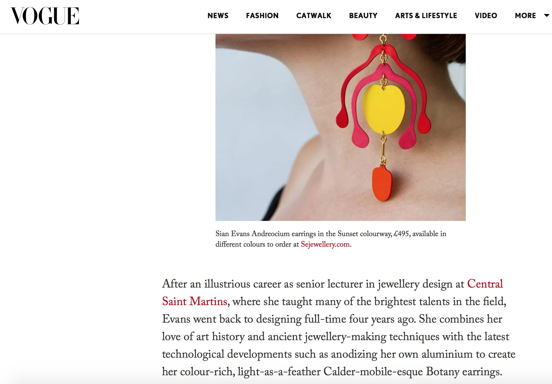 6 Best Jewellery Brands this Summer : Vogue May 2019, see article here