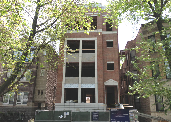 New construction condo building in Chicago.