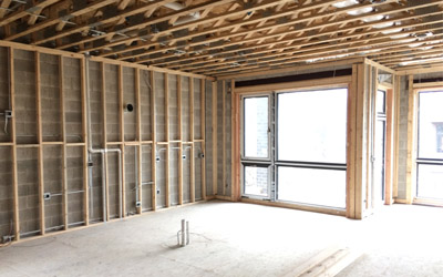 condo building under construction in chicago.