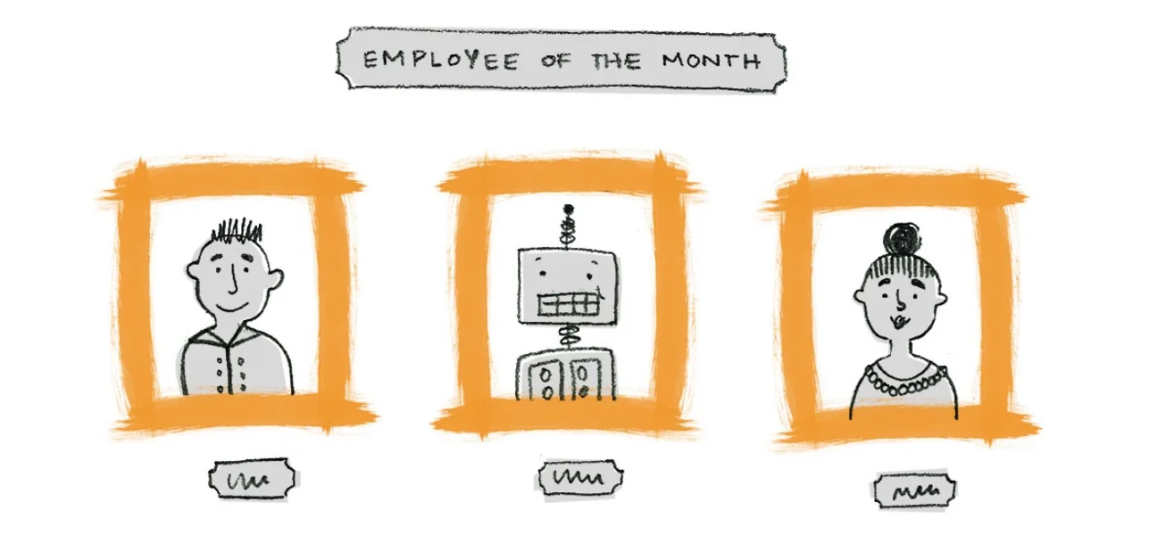 Clocking in with robot coworkers