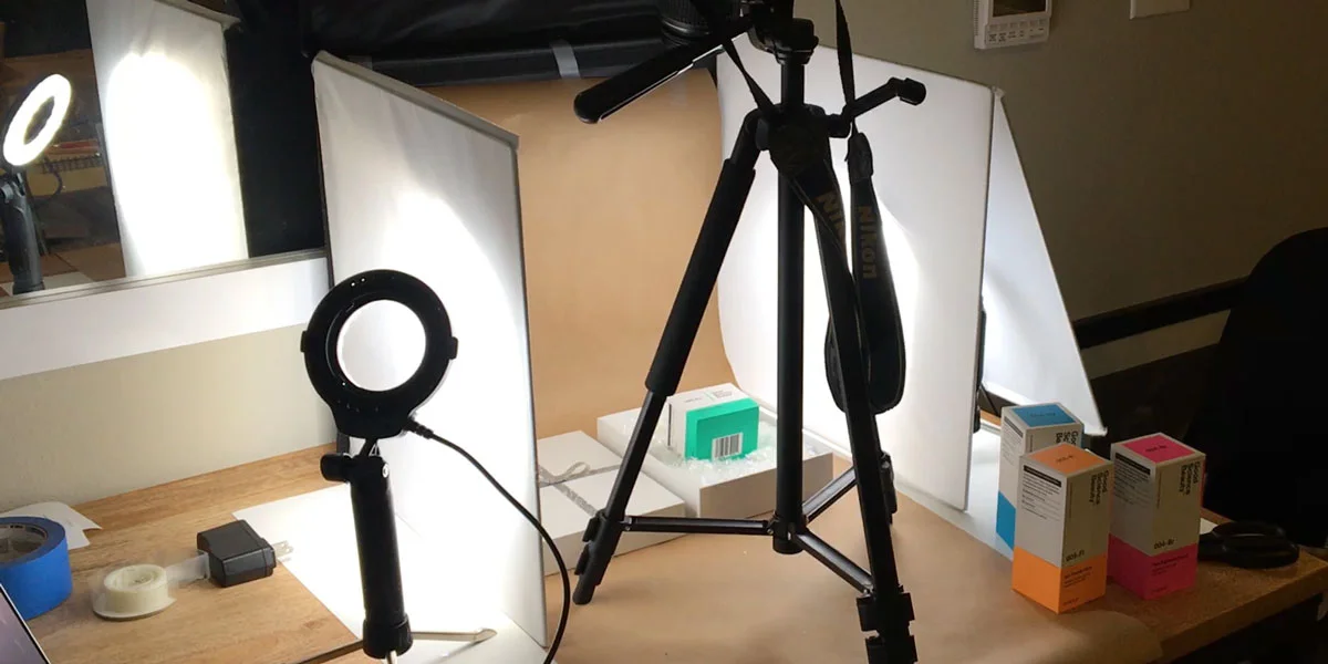 Professional behind-the-scenes look at my still life set-up.