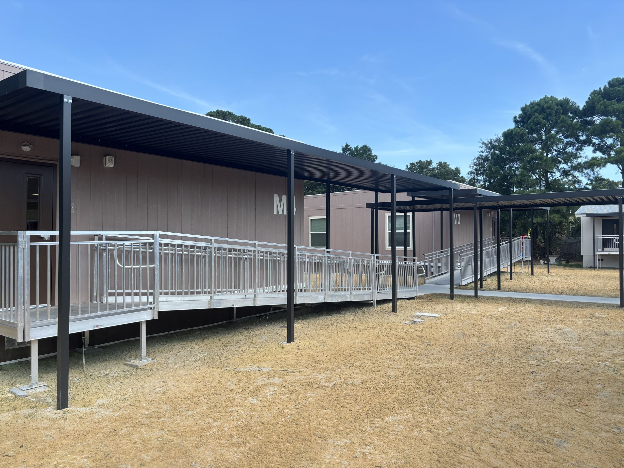 Aluminum Canopy on Modular Buildings