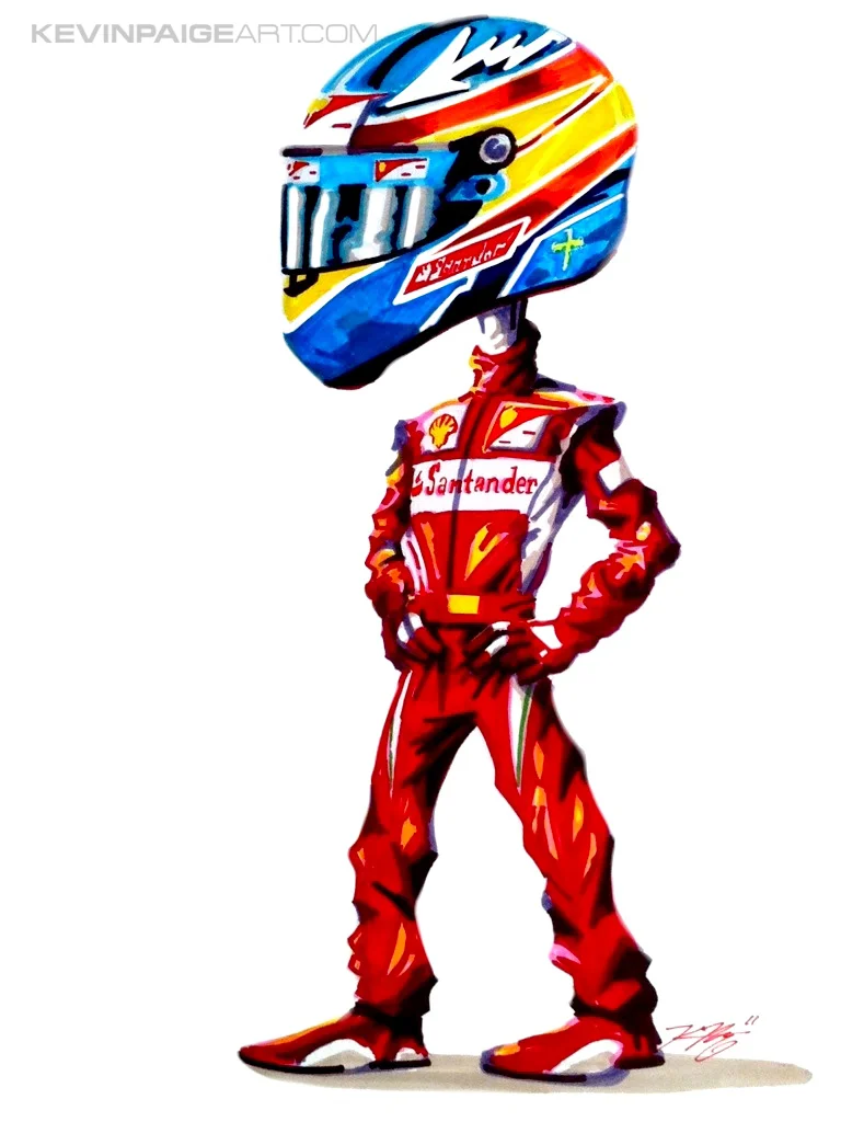 Fernando Alonso Ferrari Cartoon