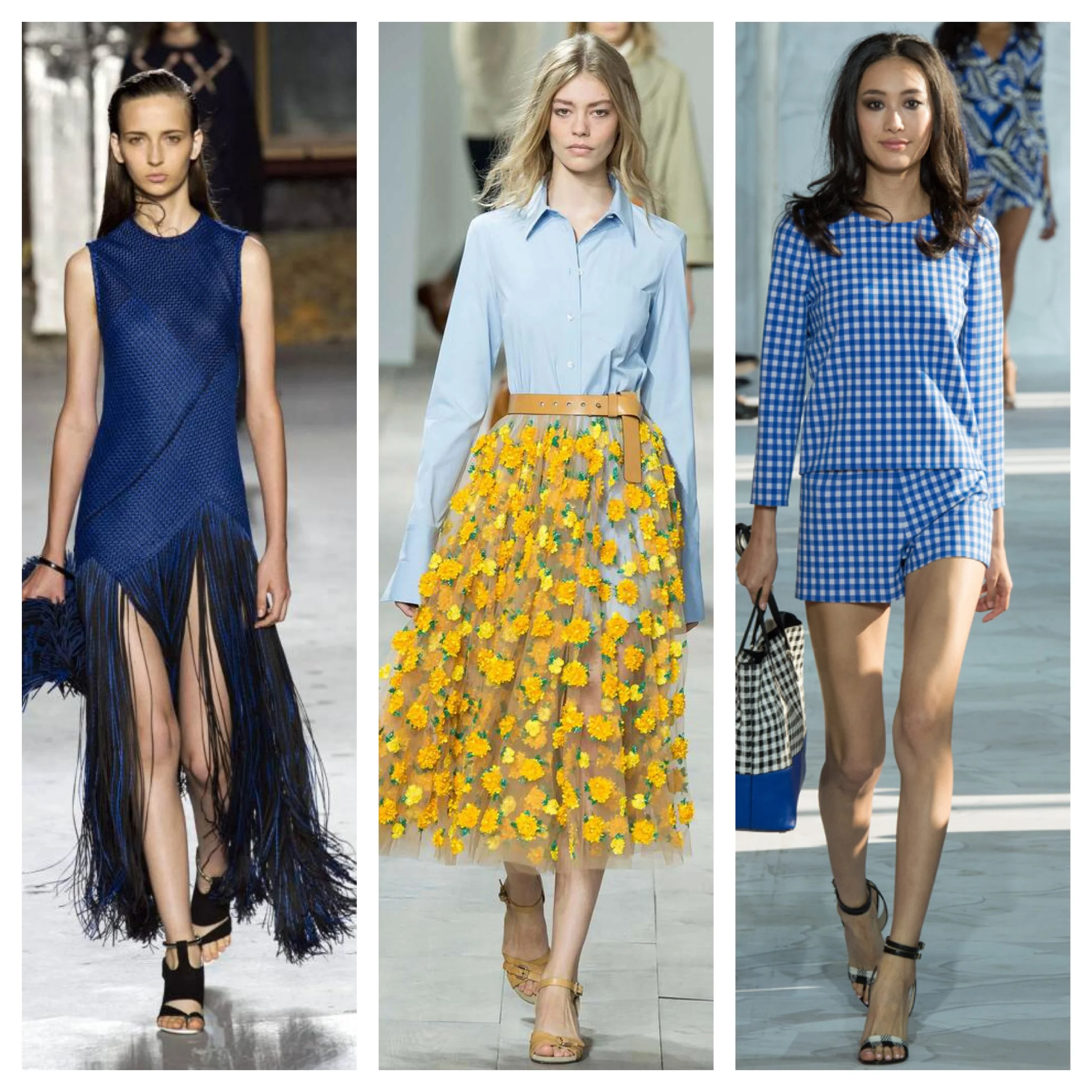 Fringe, flowers and gingham at NYFW Spring/Summer 2015. Photo credit: Getty Images