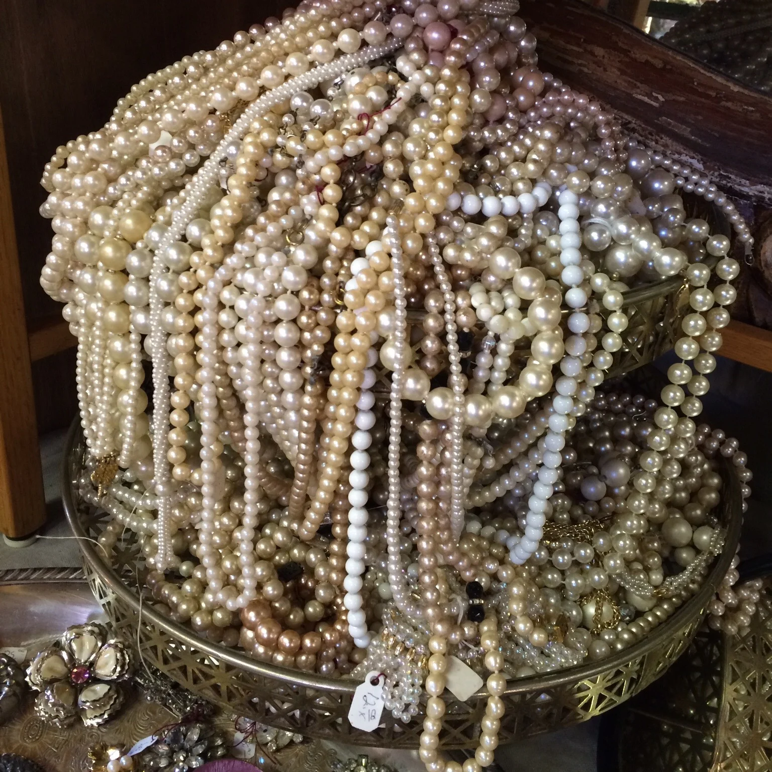 A jumble of pearls at Peddler Jim's Antiques. It takes A LOT of digging to find a real treasure here.