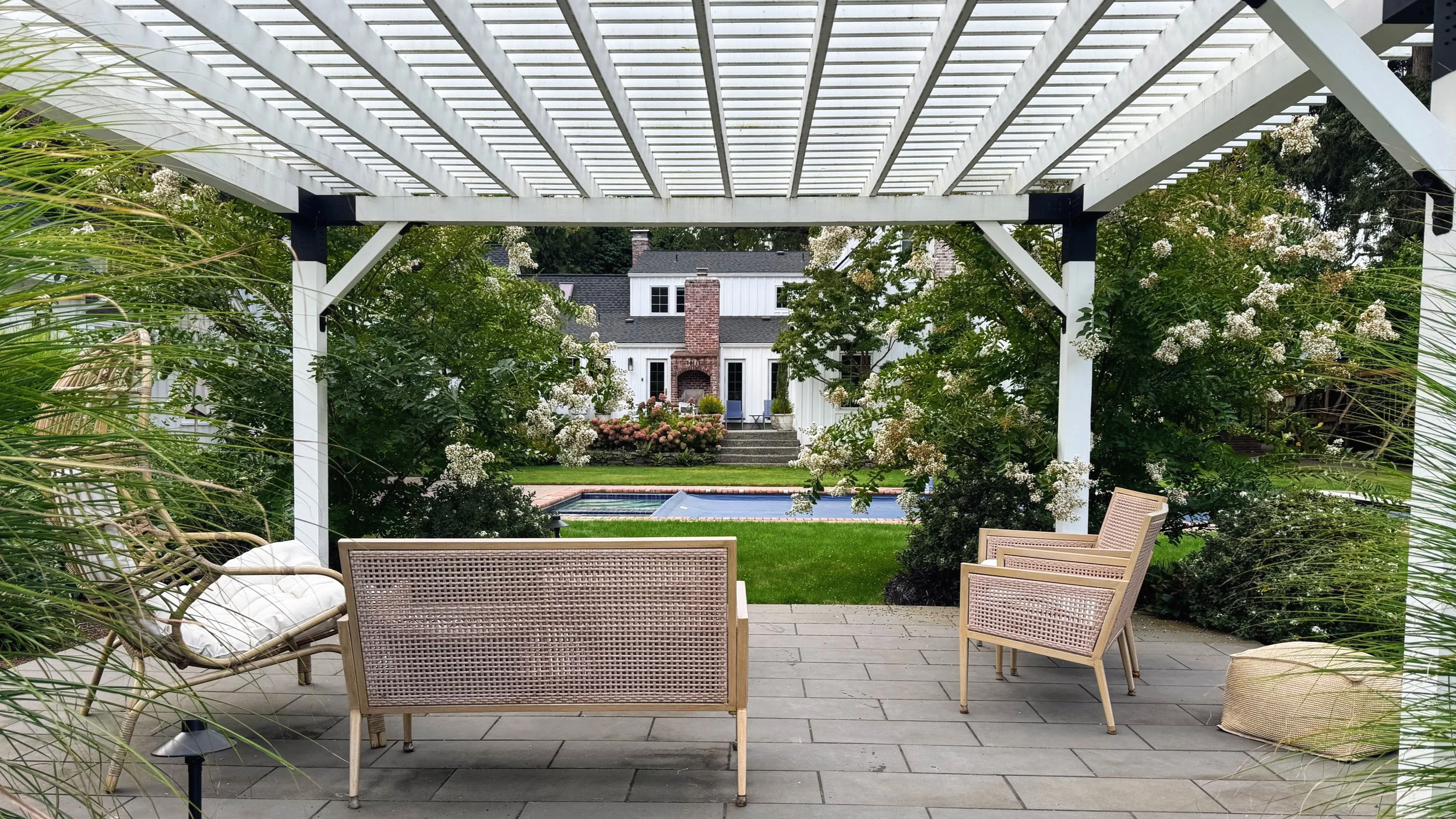 modern patio and garden