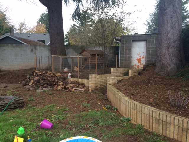  Retaining walls, shed, trees, and chickens- the nonnegotiable. 