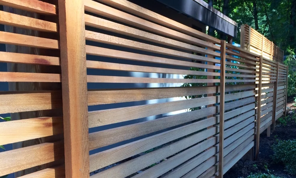  Modern cedar garden screen in West Linn, Oregon 