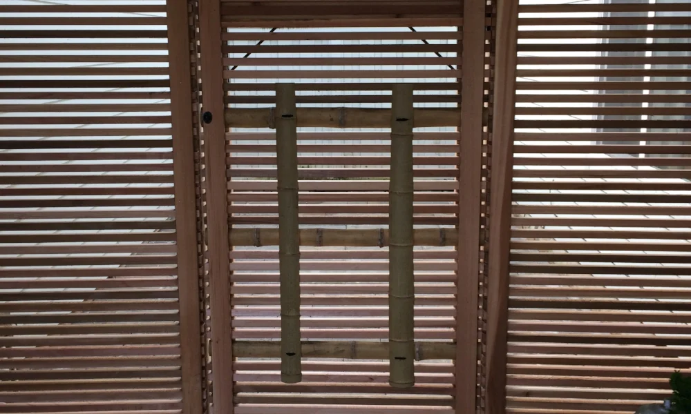  Cedar and bamboo Japanese gate 