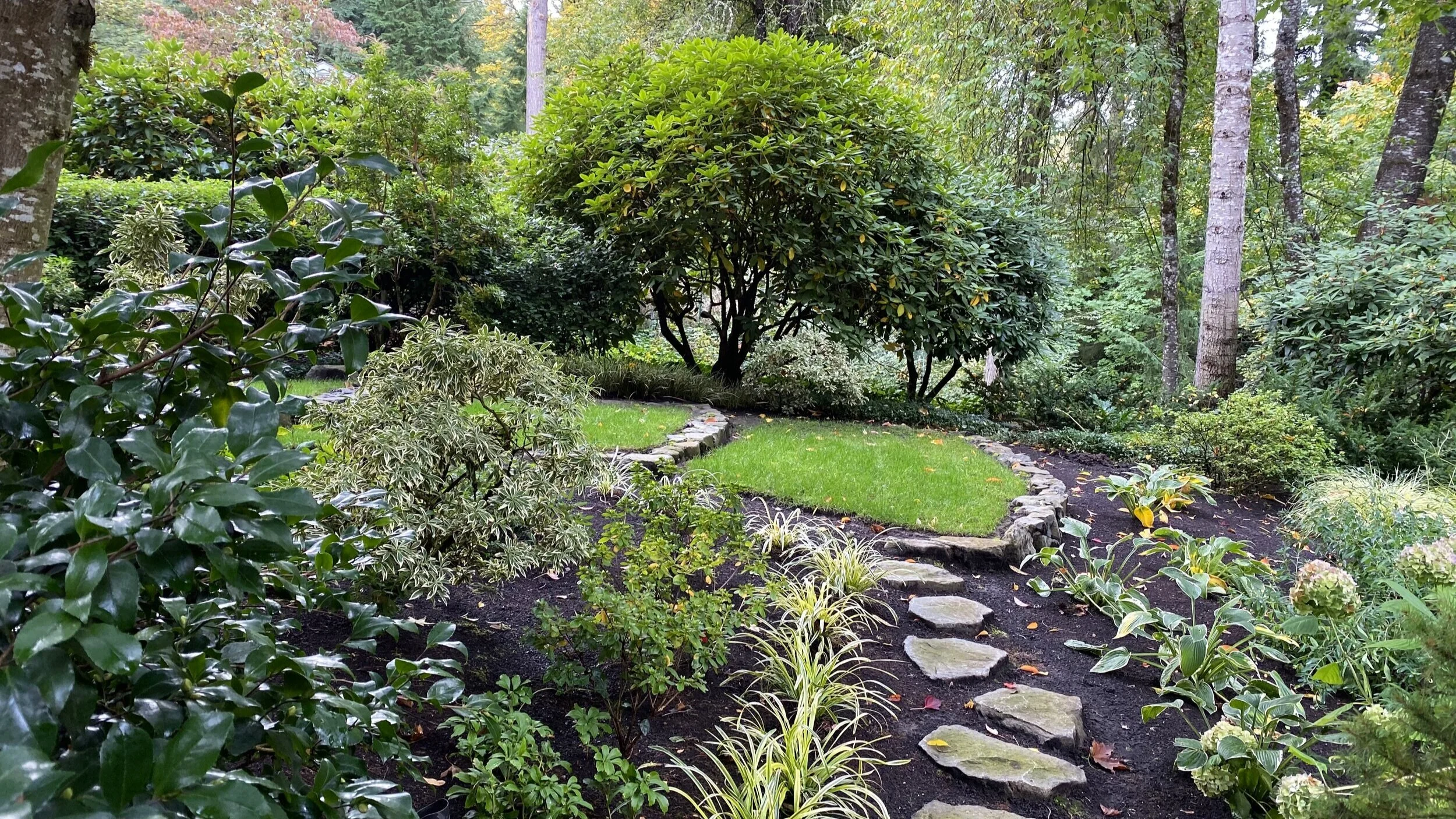 hillside landscape in lake oswego oregon