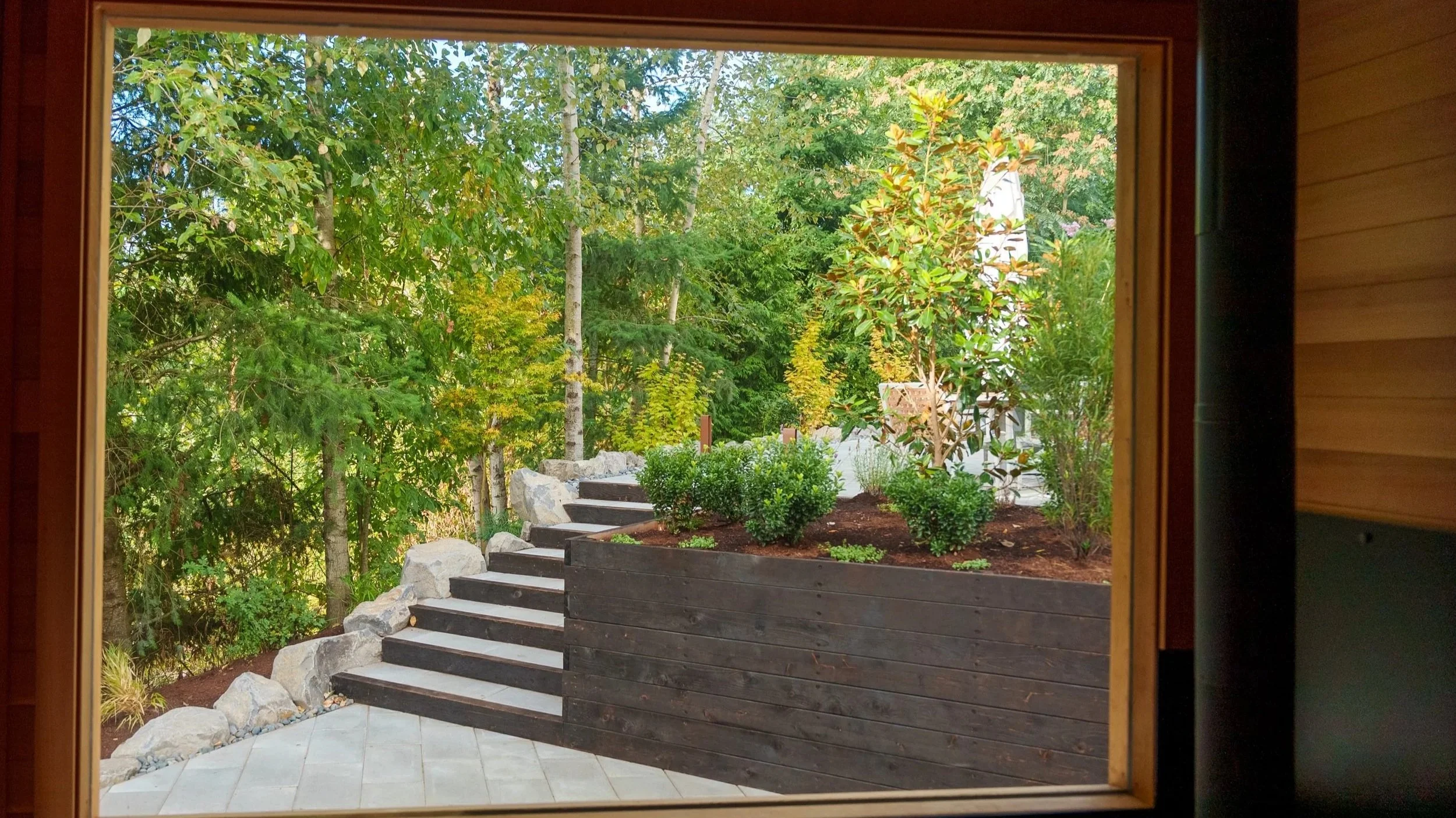 View from inside the sauna