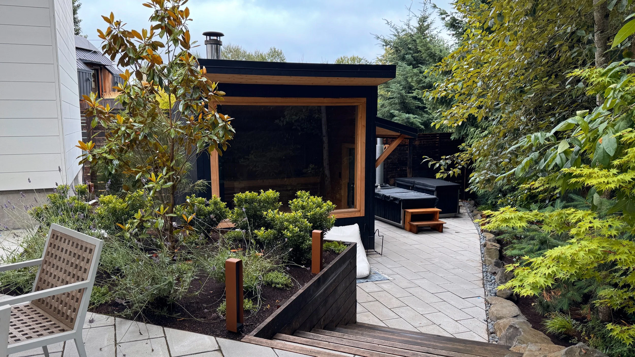 Sauna and Paver Patio in Japanese Garden.JPG