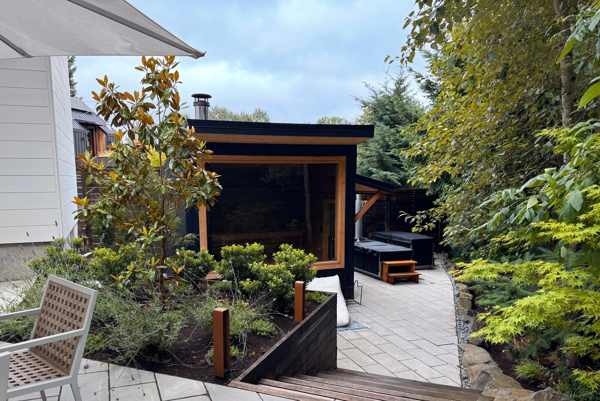 A Modern Japanese Garden With A Sauna