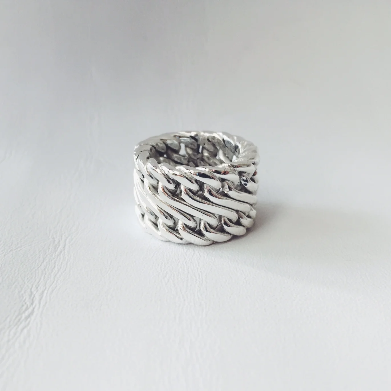 SILVER LINKS RING