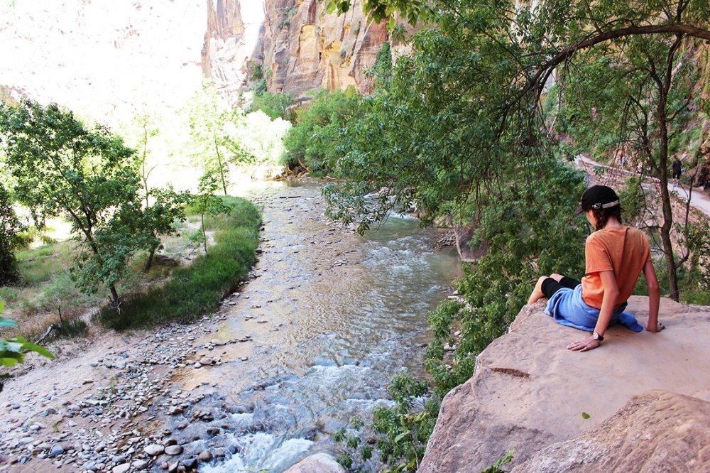 Joelle overlooking the Narrows.