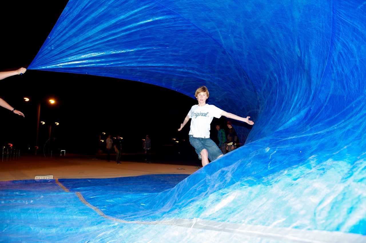 tarpaulin surf sliding