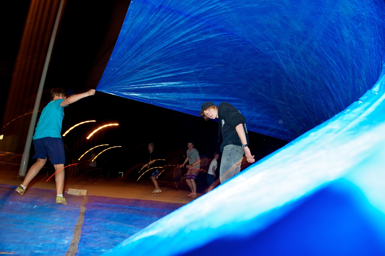 tarpaulin surf sliding