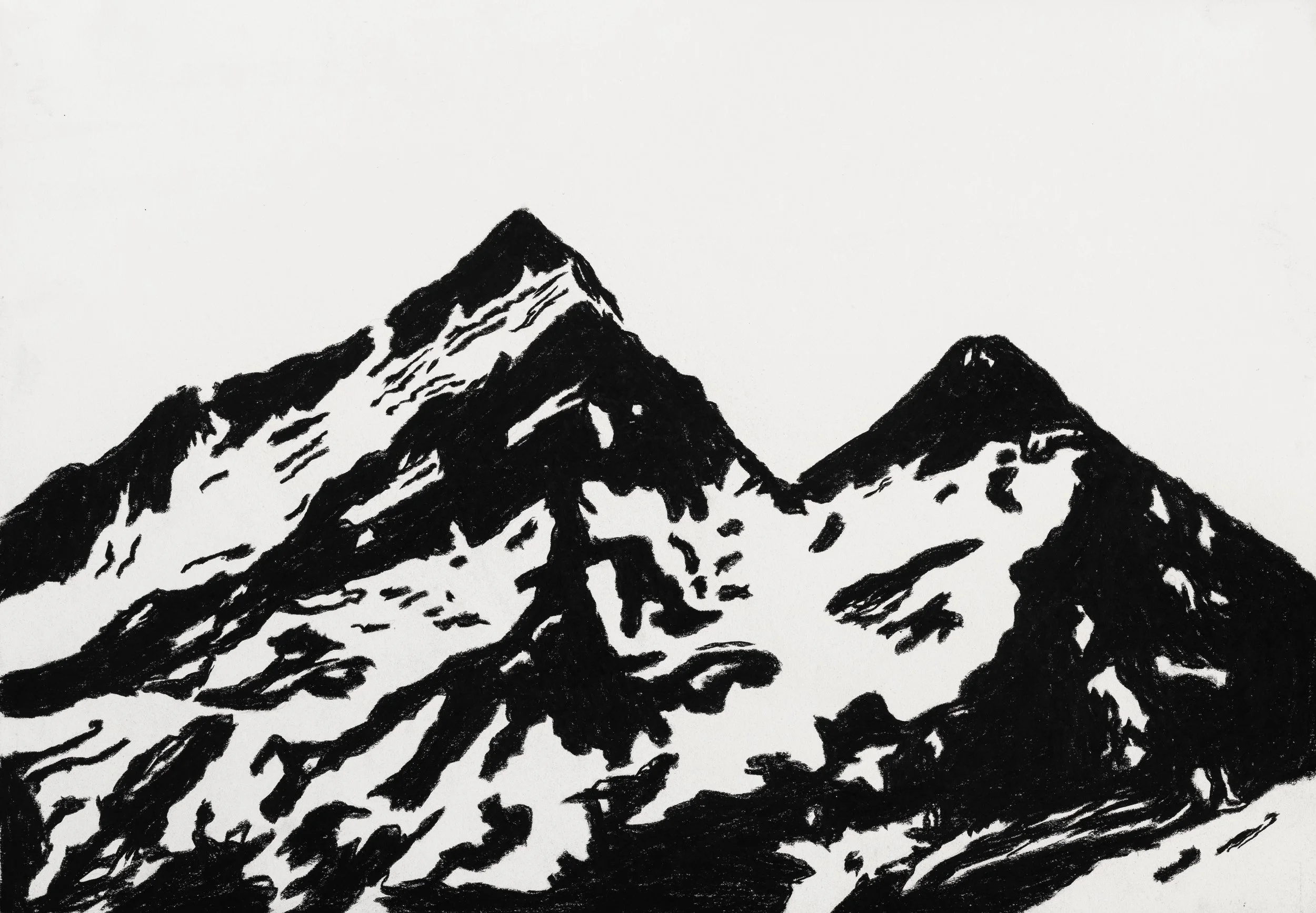 Il disgelo sul Sempione 2 (Nero disgelo), 2018, carboncino su carta, 35 x 51 cm.jpg