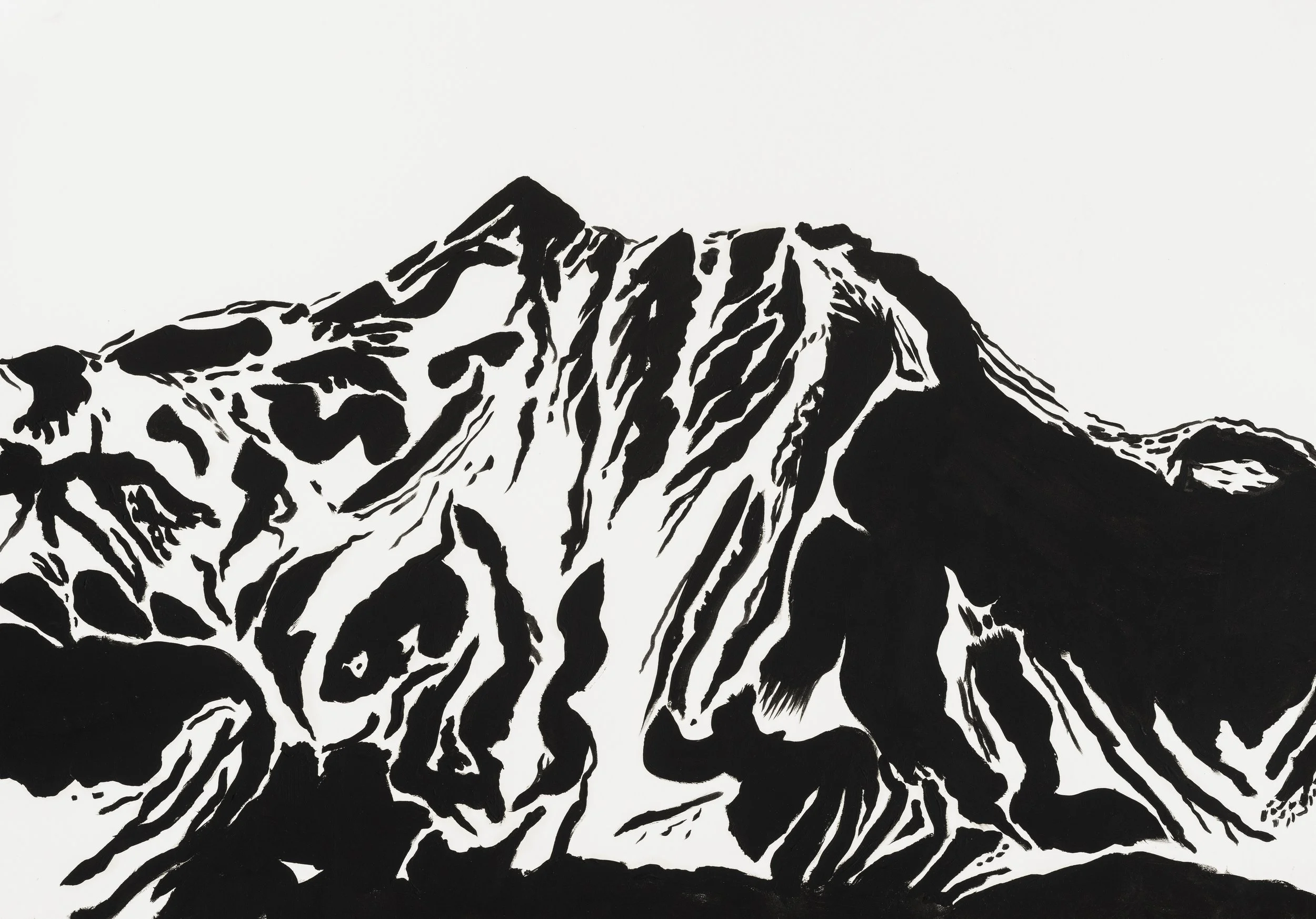 Il disgelo sul Sempione 5 (Nero disgelo), 2018, olio su carta, 35 x 51 cm.jpg