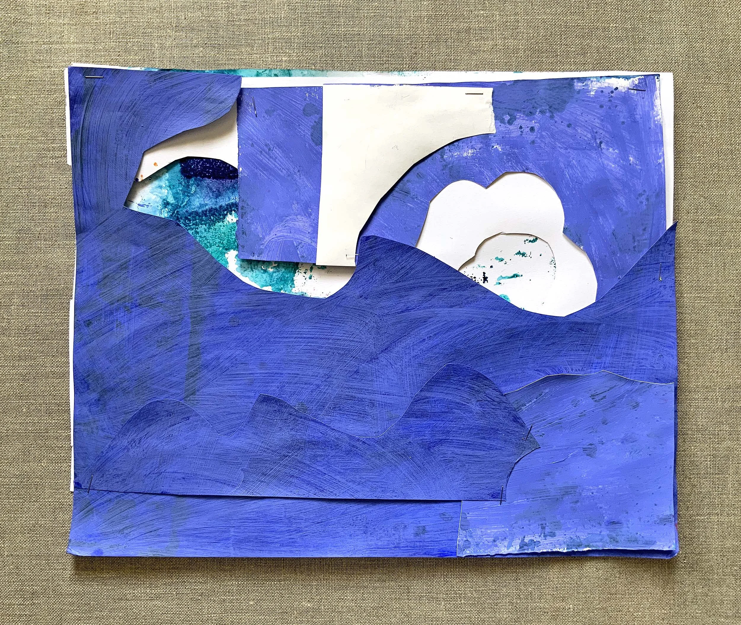  Found and painted papers with staples  24 x 42 cm 