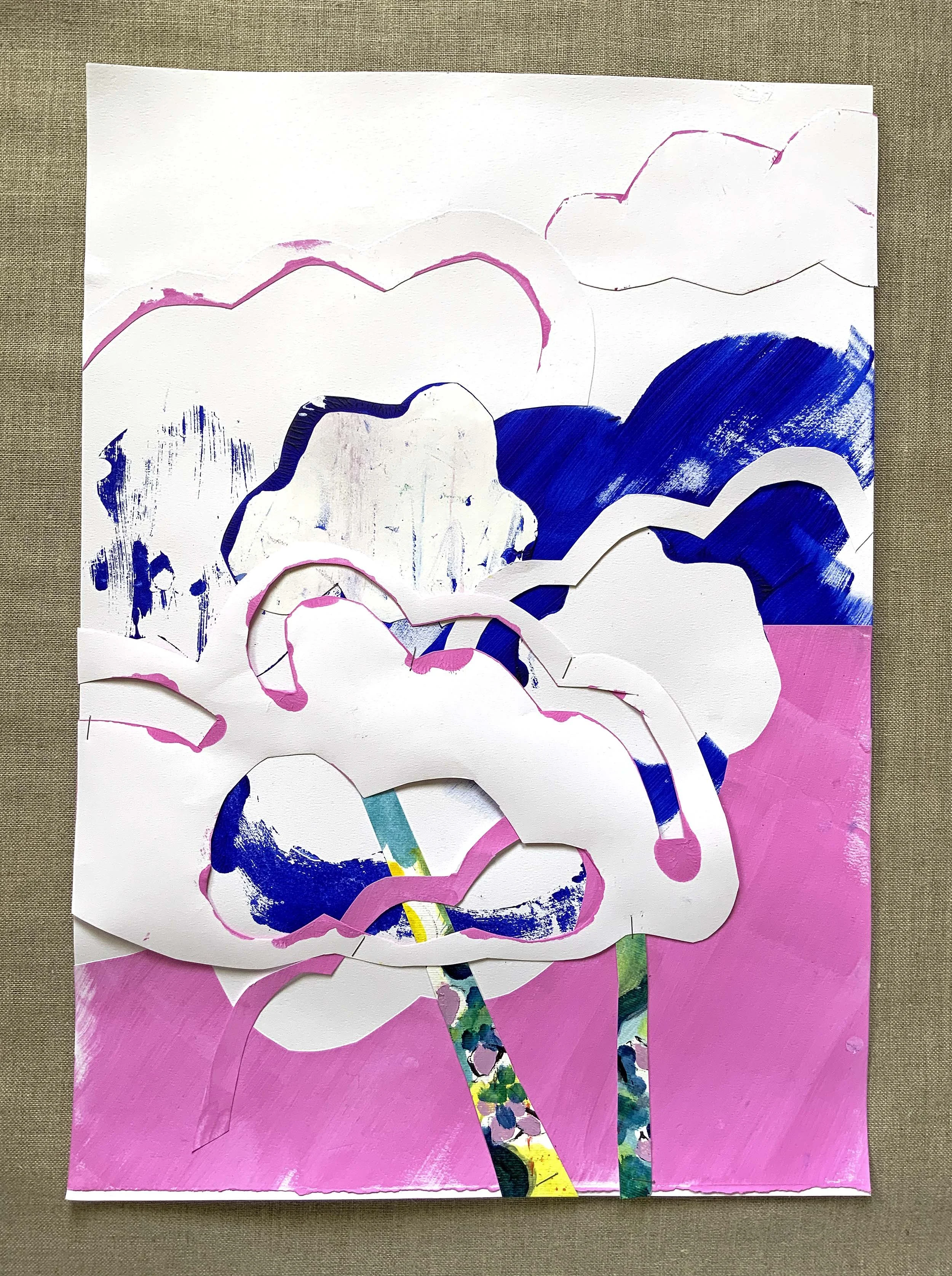  Found and painted papers with staples  59 x 42 cm 