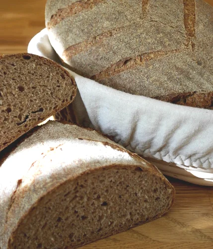Bread made with teff and wheat.