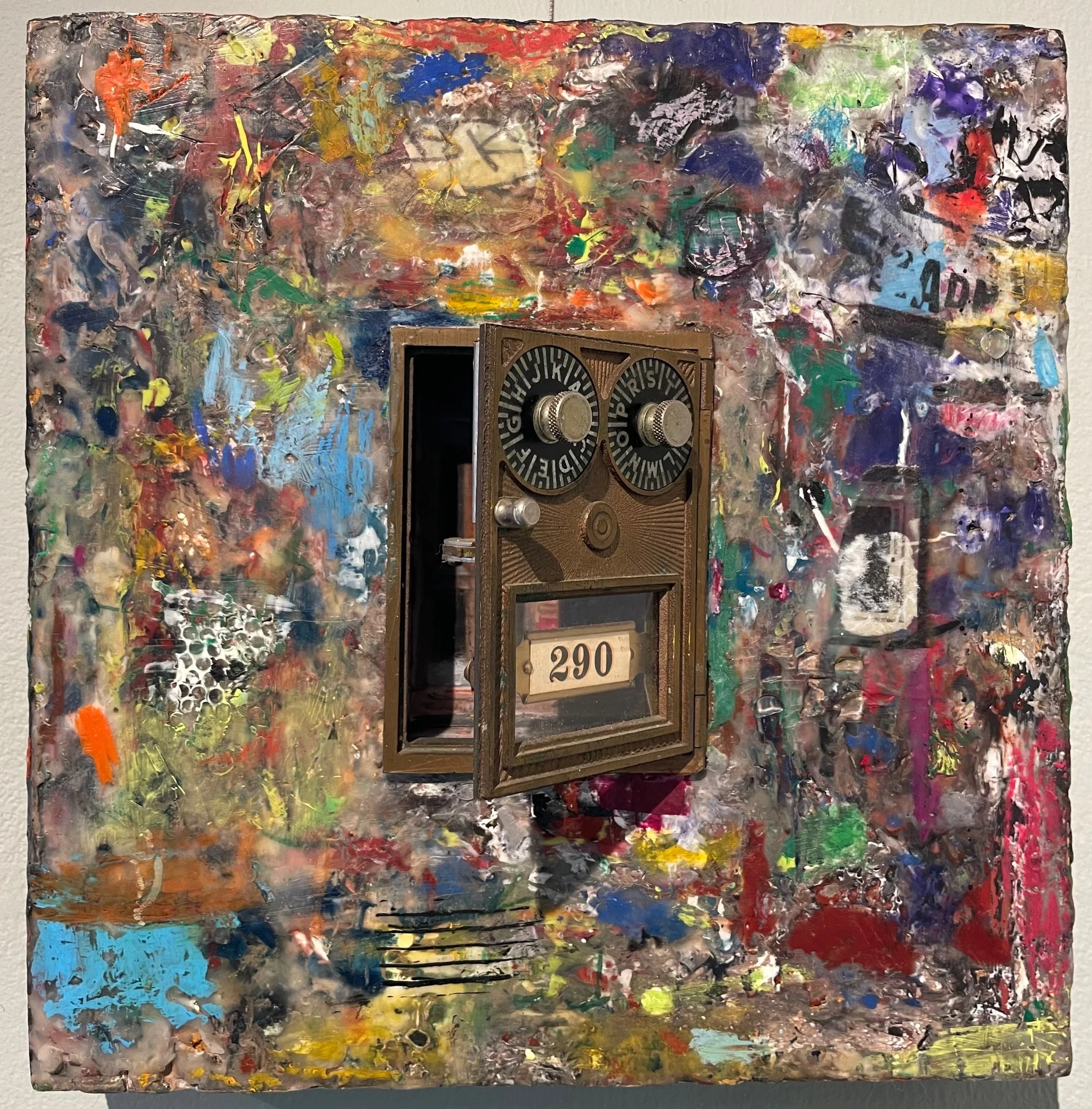 Door in Chinatown, NYC (ajar), 12" x 12" x 1.5"