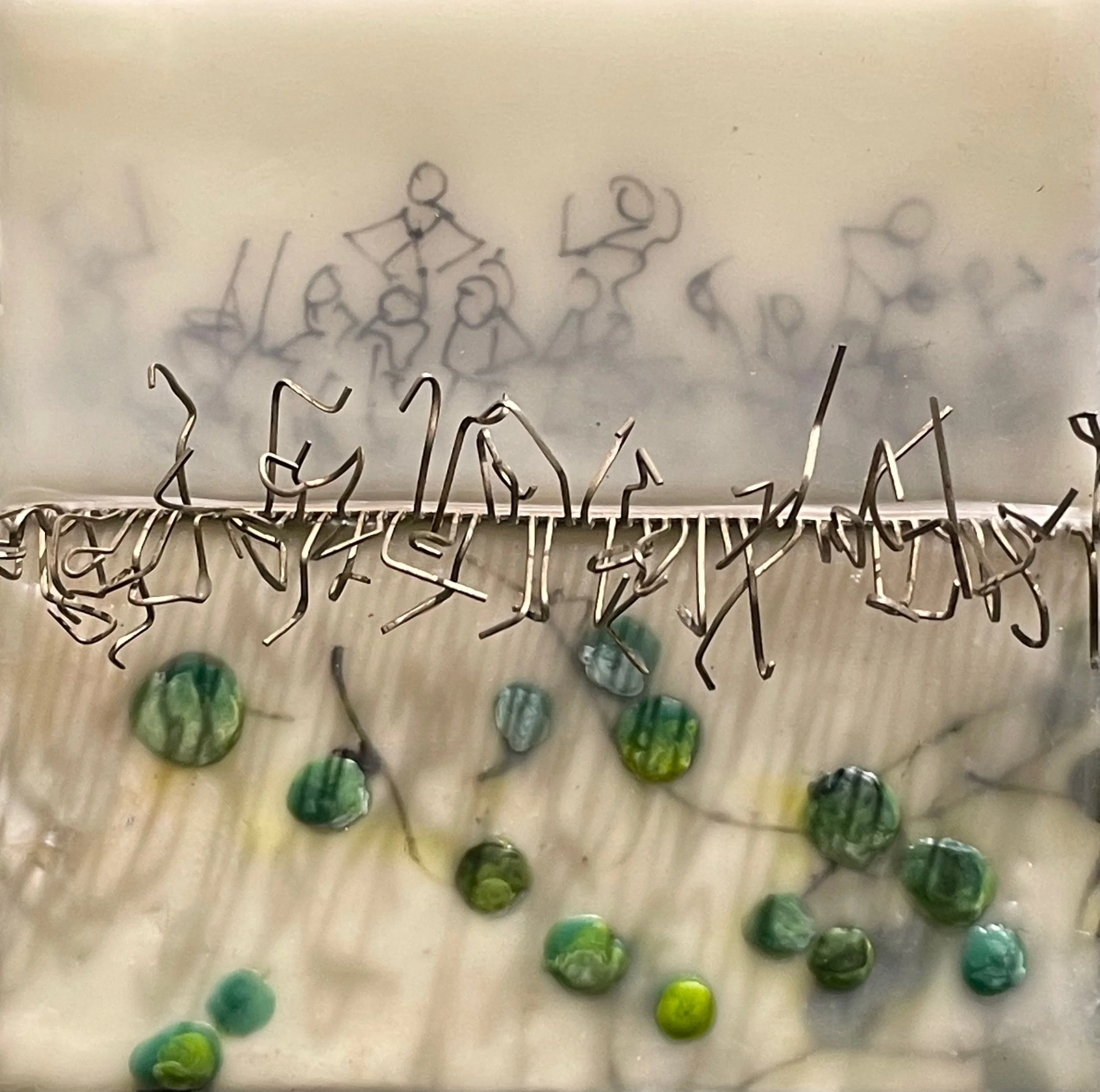 Dancers in El Yunque, 5" x 5" x 1.5"