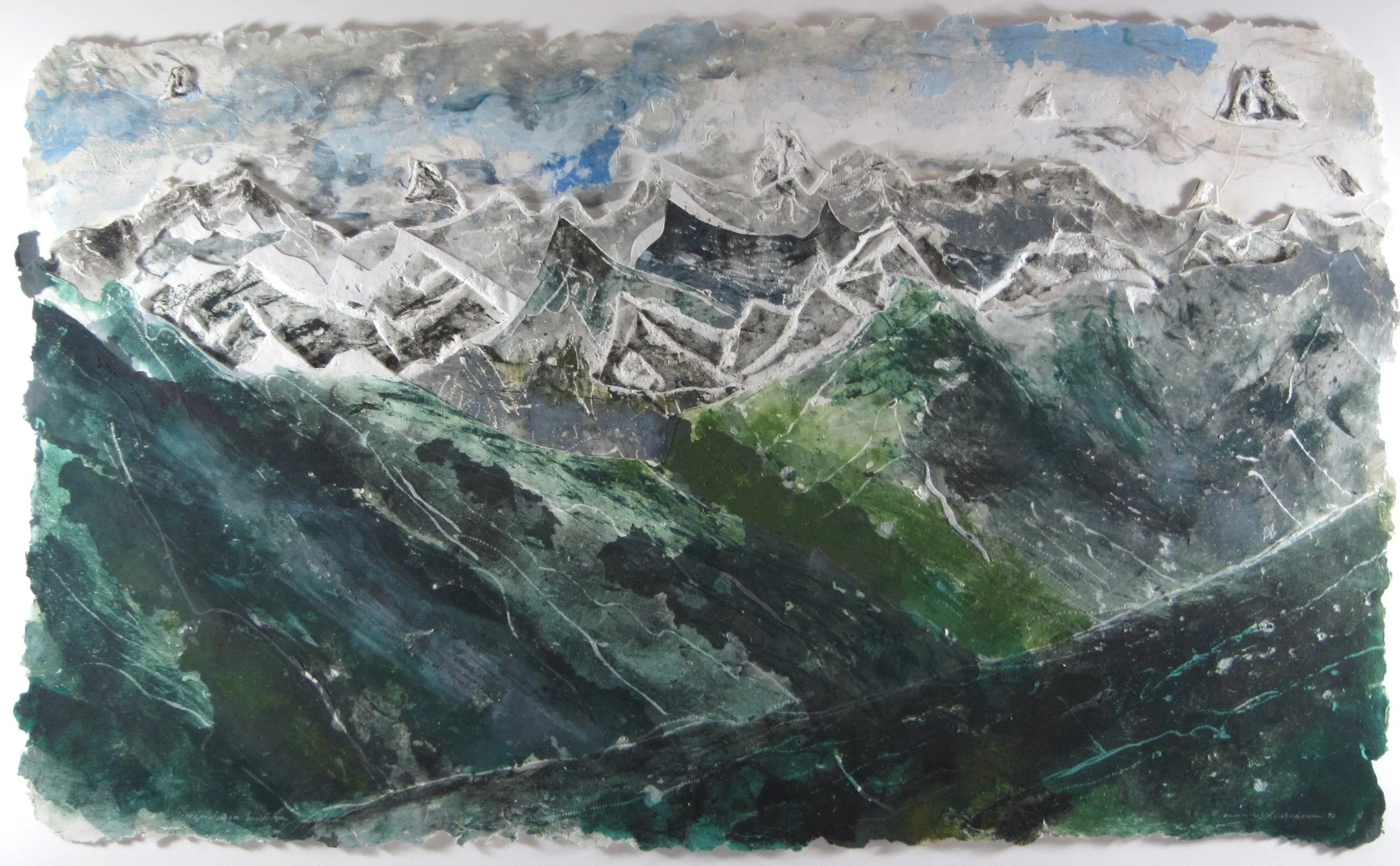 Himalayan Landscape, 47" x 73.25" x 2" (NSF)