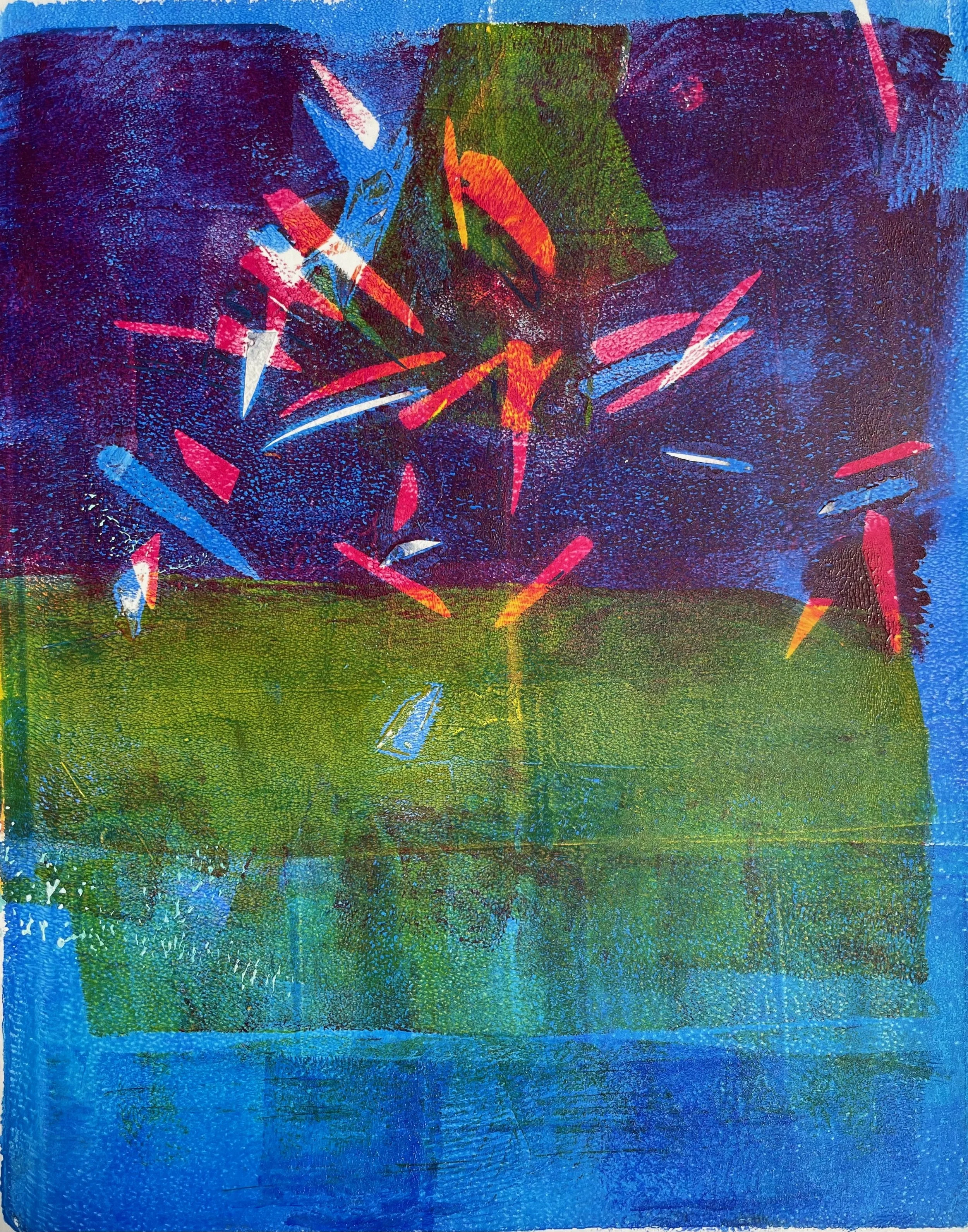 Sunset Over Lake Michigan, 13" x 15" x 1.75"