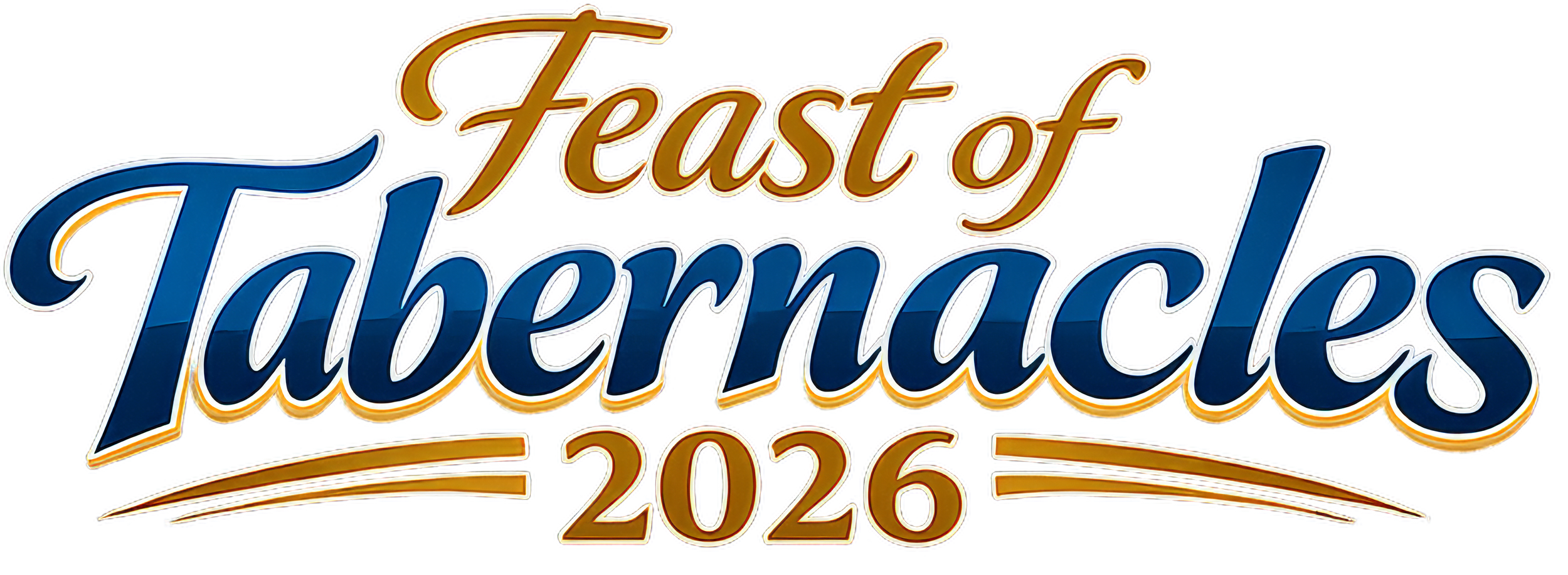 Text that reads 'Feast of Fetenäules 2026' in stylized font with gold, blue, and orange colors.